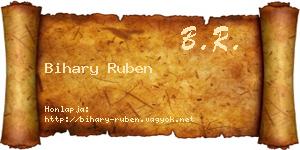 Bihary Ruben névjegykártya